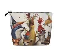 Dwvtfsm Borsa per trucchi da donna, impermeabile, in lino, da viaggio, leggera, con cerniera, organizer da viaggio per articoli da toeletta, organizer per pennelli da trucco