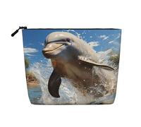 Dwvtfsm C'è una borsa per il trucco da donna, borsa per il trucco da donna, organizer da viaggio in lino impermeabile leggero con cerniera borsa da toilette organizer per pennelli da trucco