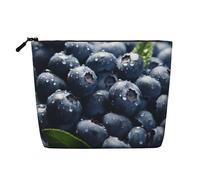 Dwvtfsm Delicious Blueberry Makeup Bag per le donne, impermeabile lino viaggio cosmetici organizzatore leggero cerniera viaggio toilette borsa organizzatore pennelli trucco borsa di immagazzinaggio