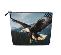 Dwvtfsm Eagle At Hunting - Trousse per il trucco da donna, in lino, impermeabile, organizer per cosmetici da viaggio, leggera, con cerniera, organizer per pennelli da trucco