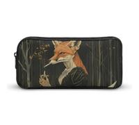 DWVTFSM Elegante astuccio con volpe, grande capacità, grazioso astuccio per matite e cosmetici, per donne e uomini