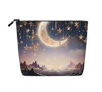 Dwvtfsm Elegante borsa per il trucco da donna, impermeabile, in lino, organizer per cosmetici, con cerniera, leggera, con cerniera, organizer per pennelli da trucco