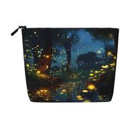 Dwvtfsm Fireflies - Trousse per trucchi da donna, impermeabile, in lino, organizer per cosmetici, leggera, con cerniera, organizer per pennelli da trucco