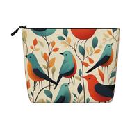 Dwvtfsm Flock Of Birds - Trousse per trucchi da donna, impermeabile, in lino, da viaggio, leggera, con cerniera, organizer per pennelli da trucco
