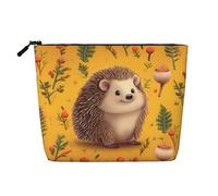 Dwvtfsm Hedgehog - Trousse per trucchi da donna, impermeabile, in lino, organizer per cosmetici, leggera, con cerniera, organizer per pennelli da trucco