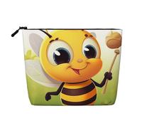 Dwvtfsm Honey Bee - Trousse per trucchi da donna, impermeabile, in lino, da viaggio, leggera, con cerniera, organizer per pennelli da trucco