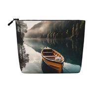 Dwvtfsm Lakeside, borsa per trucchi da donna, impermeabile, in lino, da viaggio, organizer per cosmetici, leggera, con cerniera, organizer per pennelli da trucco