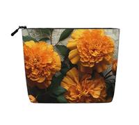 Dwvtfsm Marigold - Trousse per trucchi da donna, impermeabile, in lino, organizer per cosmetici, leggera, con cerniera, organizer per pennelli da trucco