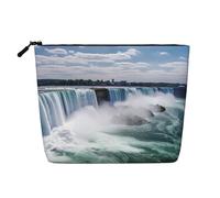 Dwvtfsm Niagara Falls - Trousse per trucchi da donna, impermeabile, in lino, organizer per cosmetici, leggera, con cerniera, organizer per pennelli da trucco