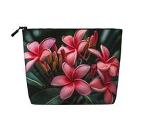 Dwvtfsm Plumeria - Trousse per trucchi da donna, impermeabile, in lino, organizer per cosmetici, leggera, con cerniera, organizer per pennelli da trucco