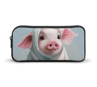 DWVTFSM Portamatite bianco con foulard, astuccio per penne, grande capacità, grazioso astuccio per trucchi e cosmetici, per donne e uomini