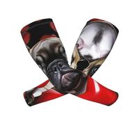 DWVTFSM Protezione Solare Raffreddamento Maniche Del Braccio Per Gli Uomini Donne Uv Upf 50+Bulldog Francese Che Tiene Un Cuore Rosso Giardinaggio Maniche Sport Manica di Raffred