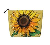 Dwvtfsm Shine Like A Sunflower Trousse per il trucco da donna, impermeabile, in lino, organizer per cosmetici da viaggio, leggero, con cerniera, organizer per pennelli da trucco