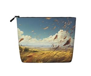 Dwvtfsm The Wind Blows - Trousse per il trucco da donna, impermeabile, in lino, da viaggio, leggera, con cerniera, organizer per pennelli da trucco