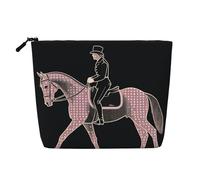 Dwvtfsm Trousse per trucchi da donna, in lino, impermeabile, organizer per cosmetici, con cerniera, leggera, con cerniera, organizer per pennelli da trucco