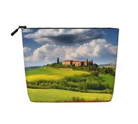 Dwvtfsm Tuscany Spring - Trousse per trucchi da donna, in lino, impermeabile, da viaggio, leggera, con cerniera, organizer per pennelli da trucco