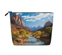 Dwvtfsm Zion National Park - Trousse per trucchi da donna, impermeabile, in lino, organizer per cosmetici, con cerniera, leggera, organizer per pennelli da trucco
