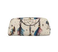 DWVTSLH Acchiappasogni e luna Astuccio per matite di grande capacità in pelle borsa per cosmetici da ufficio organizer da scrivania portamonete portatile con cerniera borsa da toilette per viaggi