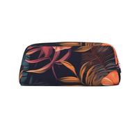 DWVTSLH Astuccio per matite con fiore tropicale Astuccio per matite di grande capacità Borsa cosmetica in pelle Organizer da scrivania per ufficio Portamonete Portatile Cerniera Borsa da toilette per