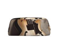 DWVTSLH Astuccio per matite con immagini di chitarra, astuccio per matite di grande capacità, borsa per cosmetici, organizer da scrivania per ufficio, portamonete, portatile, con cerniera, per viaggi