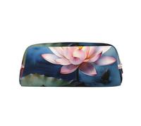 DWVTSLH Astuccio per matite con pittura a fiori Astuccio per matite di grande capacità Borsa cosmetica in pelle Organizer da scrivania per ufficio Portamonete Borsa da toilette portatile con cerniera
