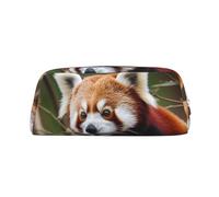 DWVTSLH Astuccio portamatite grande capacità con panda rosso su ramo di albero, astuccio in pelle per cosmetici, organizer da scrivania per ufficio, portamonete, portatile, con cerniera, per viaggi