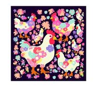 DWVTSLH Ciondolo a forma di cuore con gallina, in acrilico, con stampa, decorazione natalizia, utilizzato per decorare l'albero di Natale e l'auto per aumentare l'atmosfera festiva