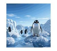 DWVTSLH Ciondolo a forma di pinguino antartide con stampa di ghiaccio, in acrilico, decorazione natalizia, utilizzato per decorare l'albero di Natale e l'auto per aumentare l'atmosfera festiva