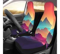 DWVTSLH Color Mountain - Coprisedili anteriori per auto, traspiranti, lavabili, impermeabili, antiscivolo, per auto, camion, SUV, 2 pezzi