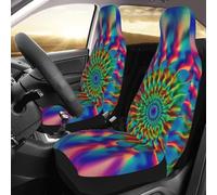 DWVTSLH Color tie-dye - Set di 2 coprisedili anteriori per auto, traspiranti, lavabili, antiscivolo, impermeabili, per auto, camion, SUV, sedili anteriori