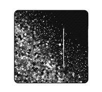 DWVTSLH Coperta da picnic impermeabile, pieghevole, nera e bianca, con stampa glitterata, coperta da picnic per campeggio sull'erba, portatile, a prova di sabbia, coperta da spiaggia per viaggi ed
