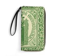 DWVTSLH Irish Blessing - Portafogli stampati per il giorno di San Patrizio, portafogli lunghi in pelle per uomini e donne, porta carte di credito con cavo, essenziali per viaggi, ufficio e shopping