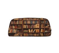 DWVTSLH libri Astuccio per matite di grande capacità astuccio in pelle borsa cosmetica da ufficio organizer da scrivania portamonete portatile con cerniera borsa da toilette per viaggi all'aperto