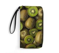DWVTSLH Pile of Kiwi - Portafogli lunghi in pelle con cerniera, per uomini e donne, porta carte di credito con cavo, essenziali per viaggi, ufficio e shopping