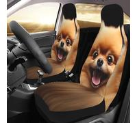 DWVTSLH Pomeranian, 2 coprisedili anteriori per auto, traspiranti, lavabili, antiscivolo, impermeabili, per auto, camion, SUV, sedili anteriori