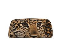 DWVTSLH Simpatico astuccio leopardato di grande capacità astuccio in pelle per cosmetici da ufficio organizer da scrivania portamonete portatile con cerniera borsa da toilette per viaggi all'aperto