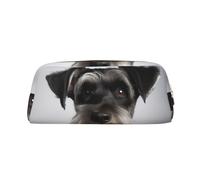 DWVTSLH Simpatico astuccio schnauzer di grande capacità astuccio in pelle per cosmetici da ufficio organizer da scrivania portamonete portatile con cerniera borsa da toilette per viaggi all'aperto