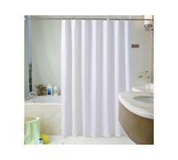 Dww-Blanc Rideau de Douche avec des Crochets, Rideaux de Douche 180x180cm, Anti Moisissure Rideau de Salle de Bain Tissu Polyester Lavables Impermable