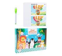 dwxnauixl Gioco educativo per bambini cancellabile Carte divertenti per le differenze Giocattolo Per unico per aumentare la concentrazione e risolvere i