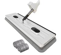 dwxnauixl Mop di disidratazione autonomo Secchio di lavaggio grande Mop in vetro per angoli allargato per pavimenti con pulizia a disidratazione, bianco+2 mocio