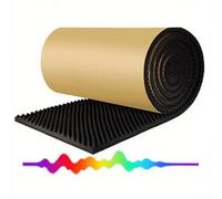 DWZL Riduzione Eccezionale del Rumore con Pannelli in Schiuma Acustica - Spessore 2cm, Autoadesivo, Fonoisolante per Studi, KTV e Home Theater - Tecnologia Onda 3D(Size:10㎡=1 * 10m,Color:Black)
