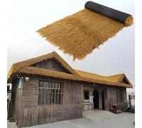 DWZL Tegole Artificiali in Paglia Simulata - Copertura PE/PP Resistente per Tiki Bar Gazebo, Giardini Anti-UV e Impermeabile Facile Installazione(Size:50cm*10m(19.7in*32.8ft))