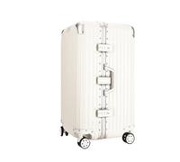 DWZXL Valigia Elegante valigia trolley con telaio in alluminio di grande capacità, scatola extra large, casella for la verifica della password, scatola da 28 pollici Valigie(White)