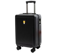 DWZXL Valigia Equipaje, Maleta Extensible, Maleta Con Ruedas For Hombre Y Mujer, Maleta De Embarque, Maleta De Cuero Valigie(Black,22)