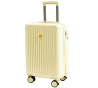 DWZXL Valigia Equipaje, Maleta Extensible, Maleta Con Ruedas For Hombre Y Mujer, Maleta De Embarque, Maleta De Cuero Valigie(Yellow,22)