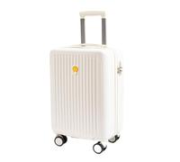 DWZXL Valigia Equipaje, Maleta Extensible, Maleta Con Ruedas For Hombre Y Mujer, Maleta De Embarque, Maleta De Cuero Valigie(White,24)