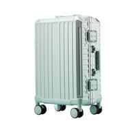 DWZXL Valigia Valigia trolley con telaio in alluminio, cassetta della password for il check-in da viaggio con ruota universale da 22 pollici di grande capacità e durevole Valigie(Green)