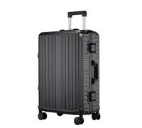 DWZXL Valigia Valigia trolley con telaio in alluminio, cassetta della password for il check-in da viaggio con ruota universale da 22 pollici di grande capacità e durevole Valigie(Black)