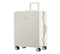 DWZXL Valigia Valigia trolley con telaio in alluminio, valigia con password con ruota universale silenziosa for studenti e studentesse Valigie(White)