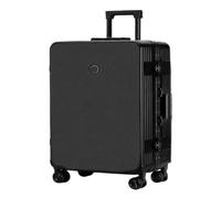 DWZXL Valigia Valigia trolley con telaio in alluminio, valigia con password con ruota universale silenziosa for studenti e studentesse Valigie(Black)
